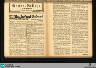 Der Albtalbote : Ettlinger Heimatblatt ; Mittelbadischer Kurier ; Badischer Landsmann, Roman-Beilage