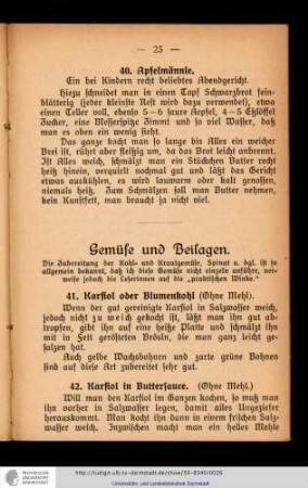 Gemüse und Beilagen