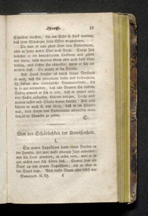 Von der Schädlichkeit der Unwissenheit.