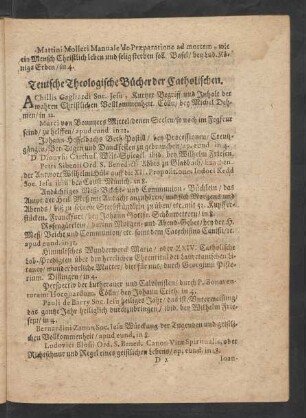 Teutsche Theologische Bücher der Catholischen.