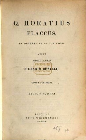 Q. Horatius Flaccus : ex recensione et cum notis. 2