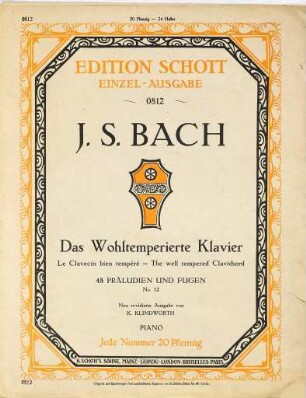 Das wohltemperierte Klavier : 48 Präludien und Fugen No. 12