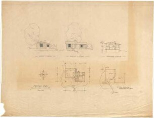 Döllgast, Hans; Gstadt am Chiemsee (Bayern); Holzhaus F. B. - Lagepläne; Ansichten