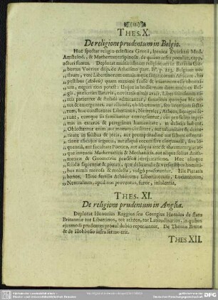 Thes. XI. De religione prudentum in Anglia