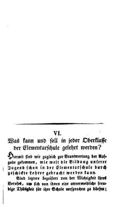 Was kann und soll in jeder Oberklasse der Elementarschule gelehrt werden?