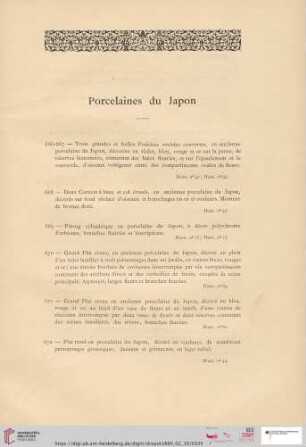 Porcelaines du Japon (Nr. 666 - 691)