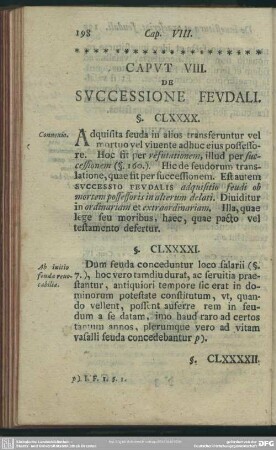 Caput VIII. De Successione Feudali