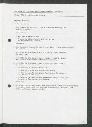 Lehrgang 05: Energiekostenberechnung