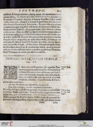 Cap. VI: Conicli, eivsq. Collis templa