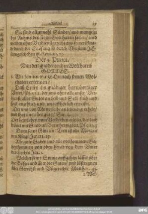Der 3. Punct. Von den gnadenreichen Wolthaten Gottes.