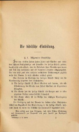 Einführung in die heilige Schrift : Kurzgefasste Zusammenstellung der wichtigsten Lehren aus der Einleitung in das Alte und Neue Testament, der biblischen Hermeneutik u. Archäologie
