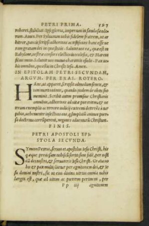 Petri Apostoli Epistola Secunda.