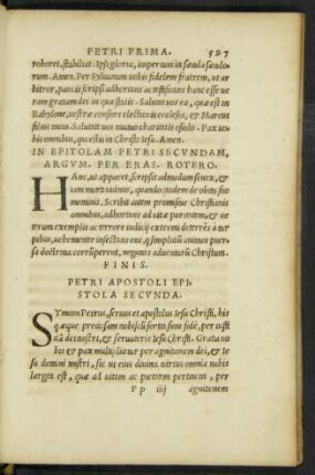 Petri Apostoli Epistola Secunda.