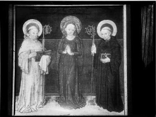 Kloster Lichtental Gemälde Maria im Ährenkleid zwischen heiligen Mönchen (16. Jahrhundert)
