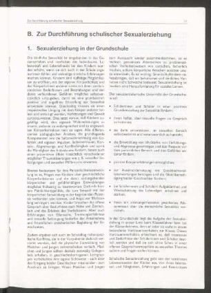 B. Zur Durchführung schulischer Sexualerziehung