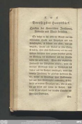 Dreyßigstes Hauptstück. Quellen der theoretischen Irrthümer. Anwachs und Macht derselben.