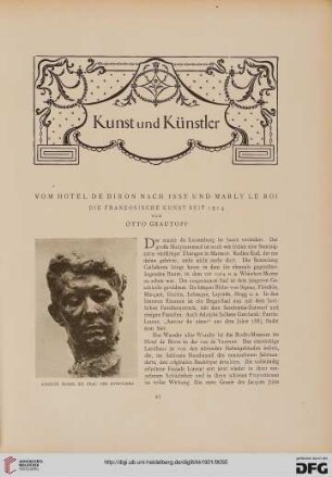 Vom Hotel de Biron nach Issy und Marly le Roi: die französische Kunst seit 1914