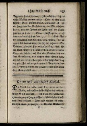 Sieben und zwanzigstes Kapitel. - Neun und zwanzigstes Kapitel.