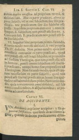 Caput VI. De Accidente.