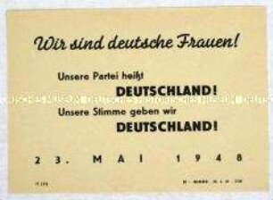 Aufruf des DFD an alle Frauen zur Einzeichnung beim Volksbegehren für deutsche Einheit