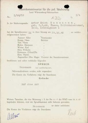 Hanemann, Artur Erich