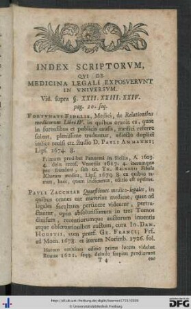 Index Scriptorum, Qui De Medicina Legali Exposerunt In Universum