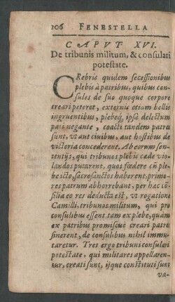 Caput XVI. De tribunis militum, & consulari potestate