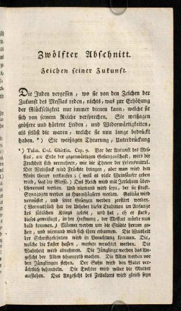 293-302, Zwölfter Abschnitt. Zeichen seiner Zukunft.