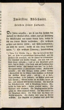 293-302, Zwölfter Abschnitt. Zeichen seiner Zukunft.