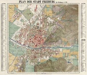 Plan der Stadt Freiburg im Breisgau i. J. 1911