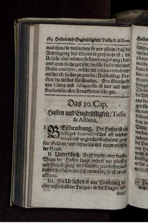 Das 30. Cap. Husten und Engbrüstigkeit/ Tussis & Asthma.