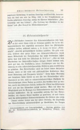 37. Erkenntnistheorie