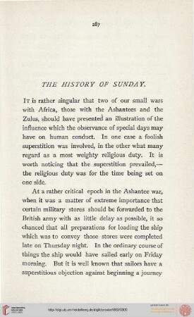 The History of Sunday