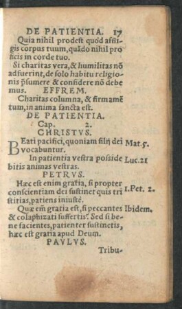 De Patientia. Cap. 2.