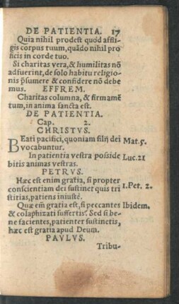 De Patientia. Cap. 2.