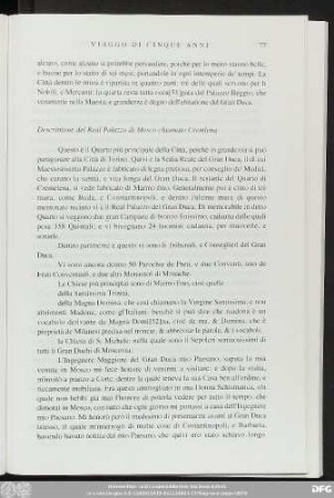 Descrittione del Real Palazzo di Mosco chiamato Cremlena