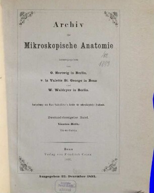 Archiv für mikroskopische Anatomie. 42, 42. 1893