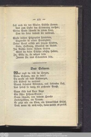 Das Sehnen.