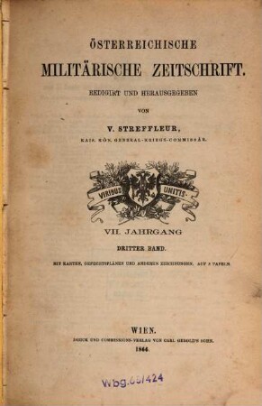 Österreichische militärische Zeitschrift. 1866, 3 = Jg. 7