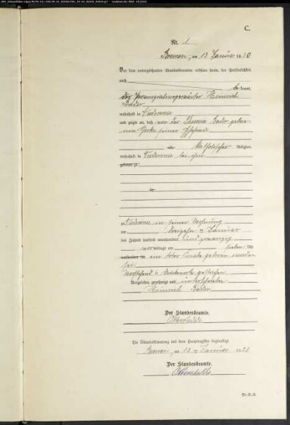 Sterberegister Standesamt Bremen