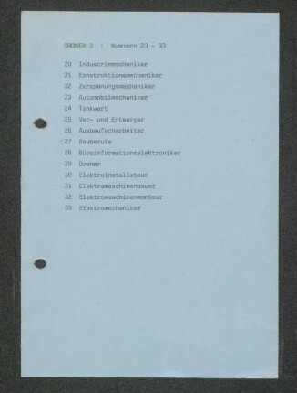Ordner 3: Nummern 20-33