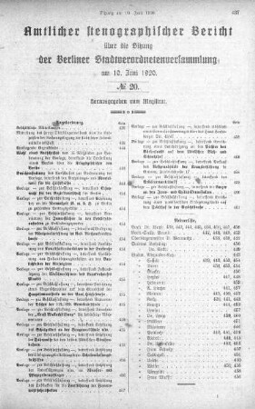 No. 20, 10. Juni 1920
