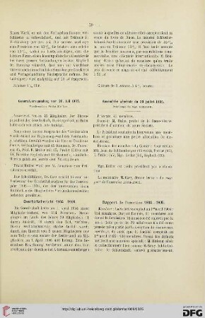 Generalversammlung vom 20. Juli 1905 / Assemblée générale du 20 juillet 1905