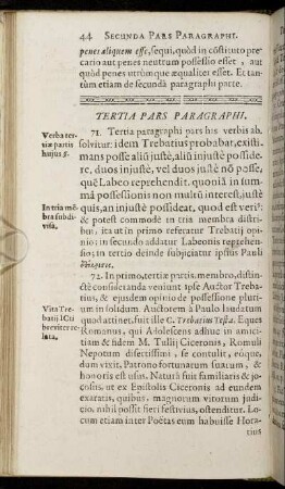 Tertia Pars Paragraphi. - Quarta Et Ultima Pars Paragraphi.