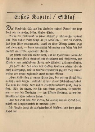 Erstes Kapitel / Schlaf