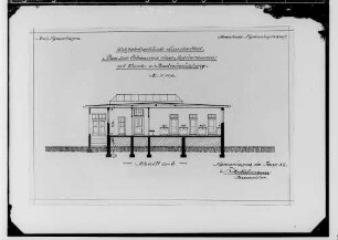Wohlfahrtsgebäude Lauchertal der Gemeinde Sigmaringendorf 1935; Plan zur Erbauung eines Speiseraumes mit Wasch- und Badeeinrichtung - Aufriß