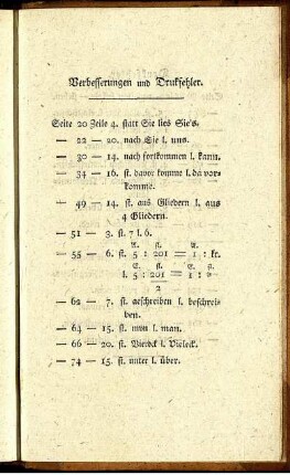 Verbesserungen und Drukfehler.