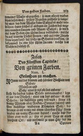 Zusatz Des Fünfften Capitels, Von grünen Farben.
