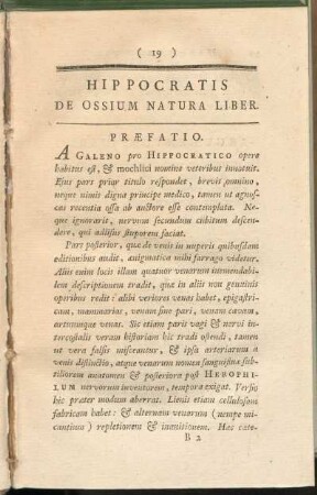 Hippocratis De Ossium Natura Liber