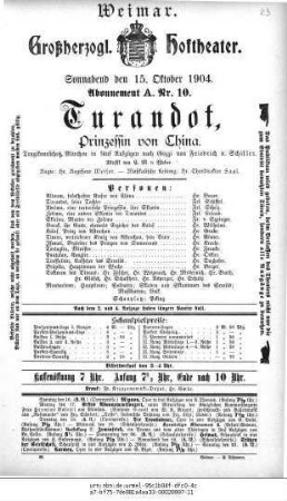 Turandot, Prinzessin von China